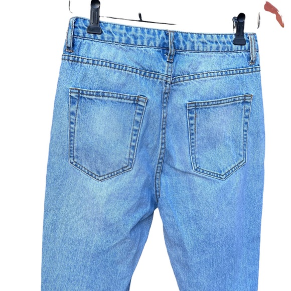 Sandro Embellished Patch Pearl Monaco Straight Leg Jeans - Picture 10 of 13